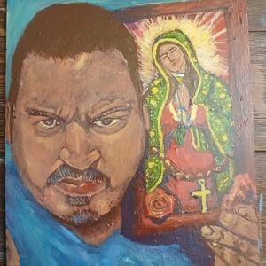 Original Chicano Self-Portrait Painting 8x10 — Sevastian Ortega Art